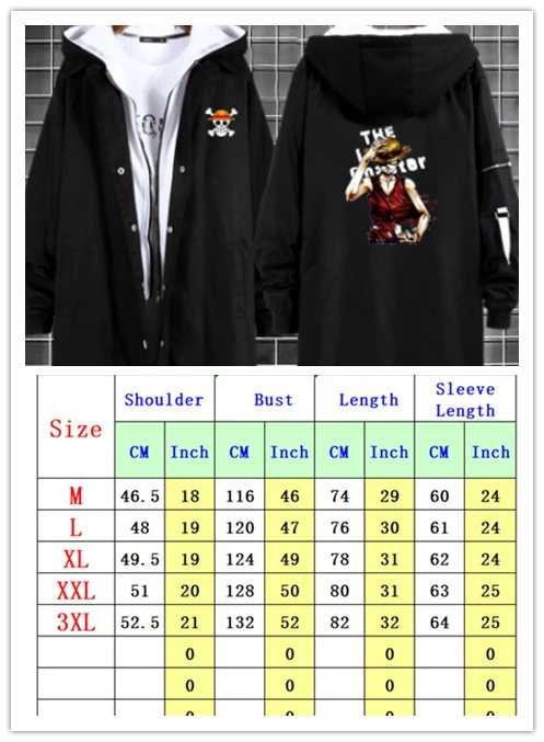 Anime Hooded Trench Unisex Cartoon One Piece D Luffy Harajuku Cosplay Costumes Spring and Autumn Plus Size cosplay Long Coat
Anime Hooded Trench Unisex Cartoon One Piece D Luffy Harajuku Cosplay Costumes Spring and Autumn Plus Size cosplay Long Coat