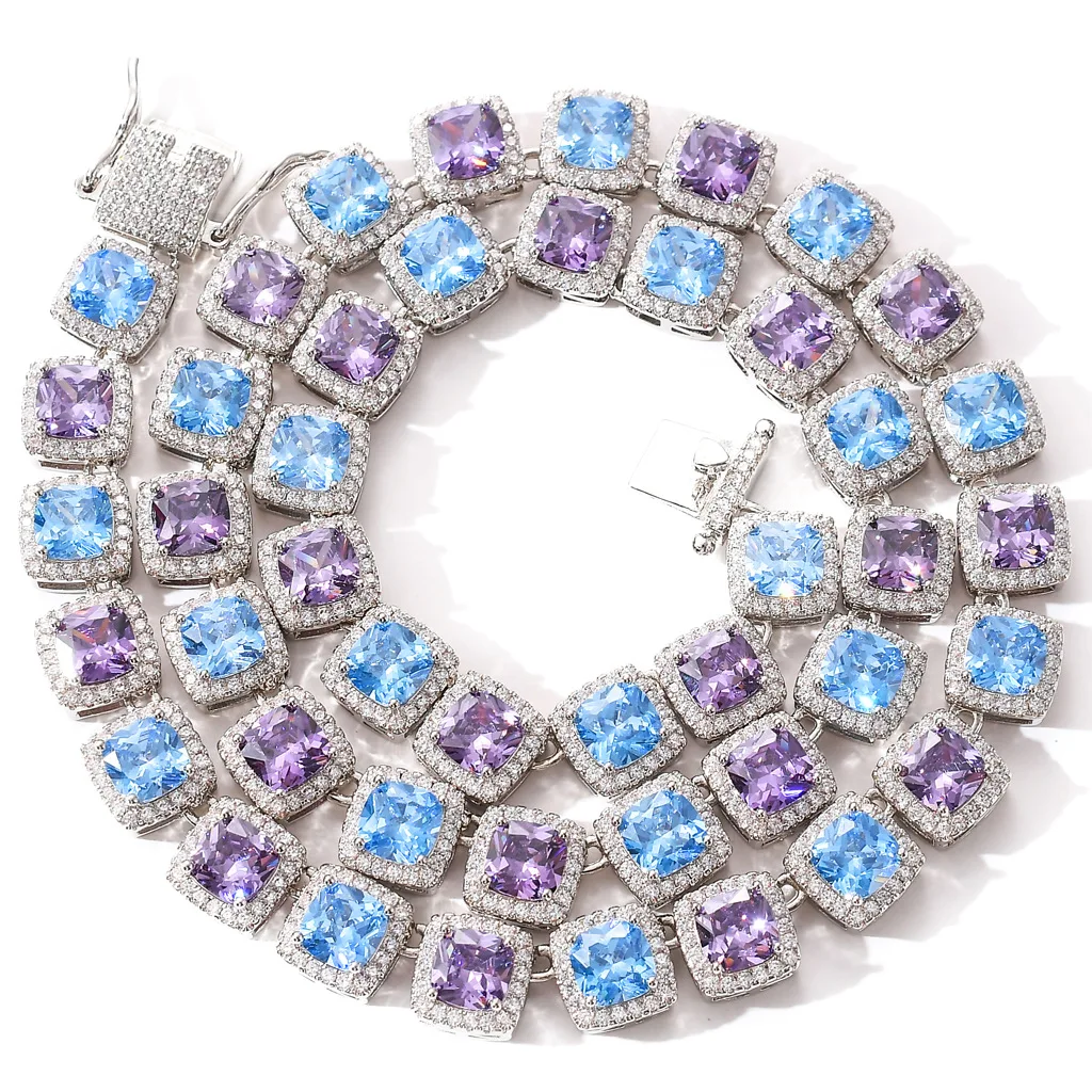 Hip Hop Men Blue color Necklace 10mm Square Color Blue Purple Zircon Necklace Ice Out Cuban Chain Hip Hop For Men
Hip Hop Men Blue color Necklace 10mm Square Color Blue Purple Zircon Necklace Ice Out Cuban Chain Hip Hop For Men