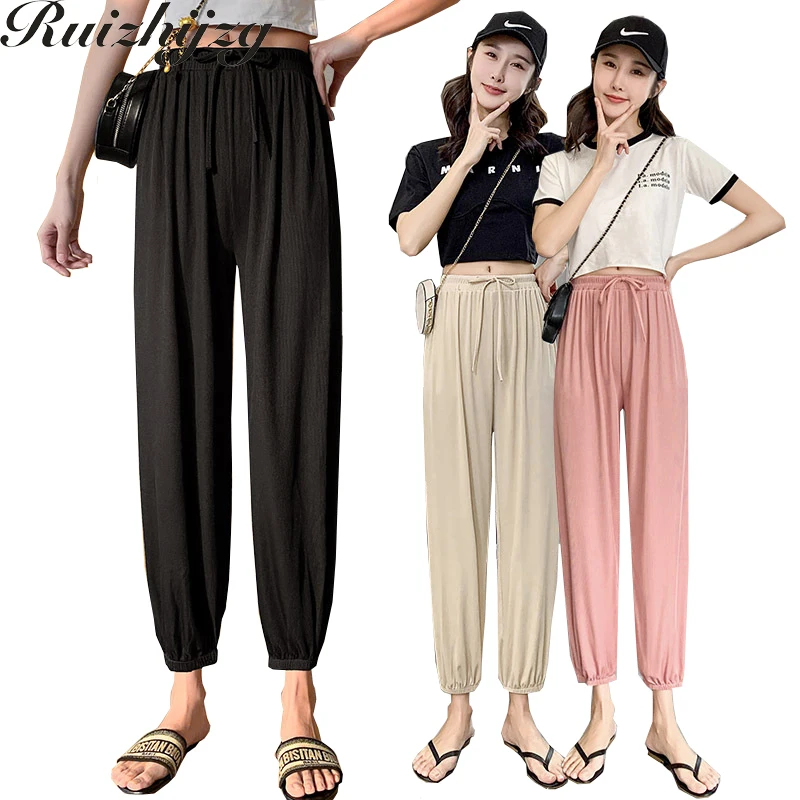 Ruizhijzg S-2XL Ice Silk Pant Women Ladies High Waist Summer New Style Thin Loose Wide Leg Lantern Harem Elastic Waist Trouser
Ruizhijzg S-2XL Ice Silk Pant Women Ladies High Waist Summer New Style Thin Loose Wide Leg Lantern Harem Elastic Waist Trouser