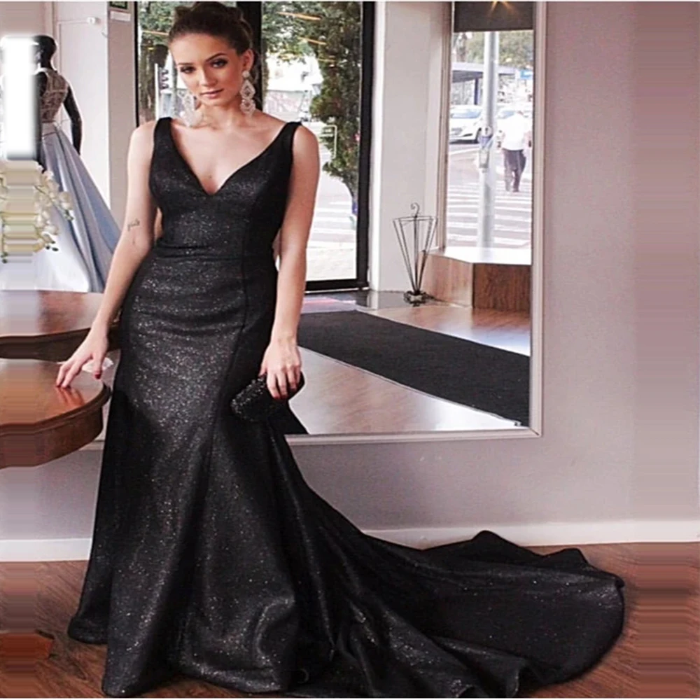 2020 Sequin Deep V -Neck Prom Dresses Mermaid Backless Slim Sexy Sweep Train Spaghetti straps Evening Dresses
2020 Sequin Deep V -Neck Prom Dresses Mermaid Backless Slim Sexy Sweep Train Spaghetti straps Evening Dresses