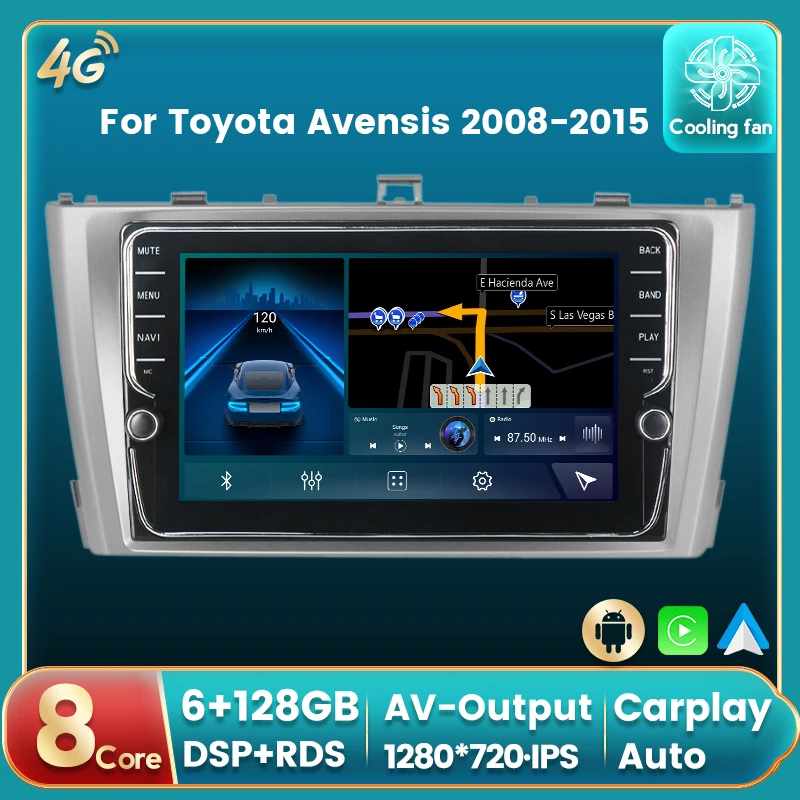 4G LTE 6 + 128G DSP Android 10 автомобильный радиоприемник мультимедийный GPS-плеер для Toyota T27