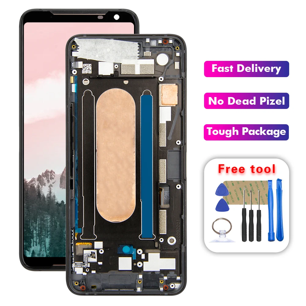 Оригинальный ЖК дисплей 6 59 дюйма для Asus ROG Phone II 2 ZS660KL сенсорный экран дигитайзер