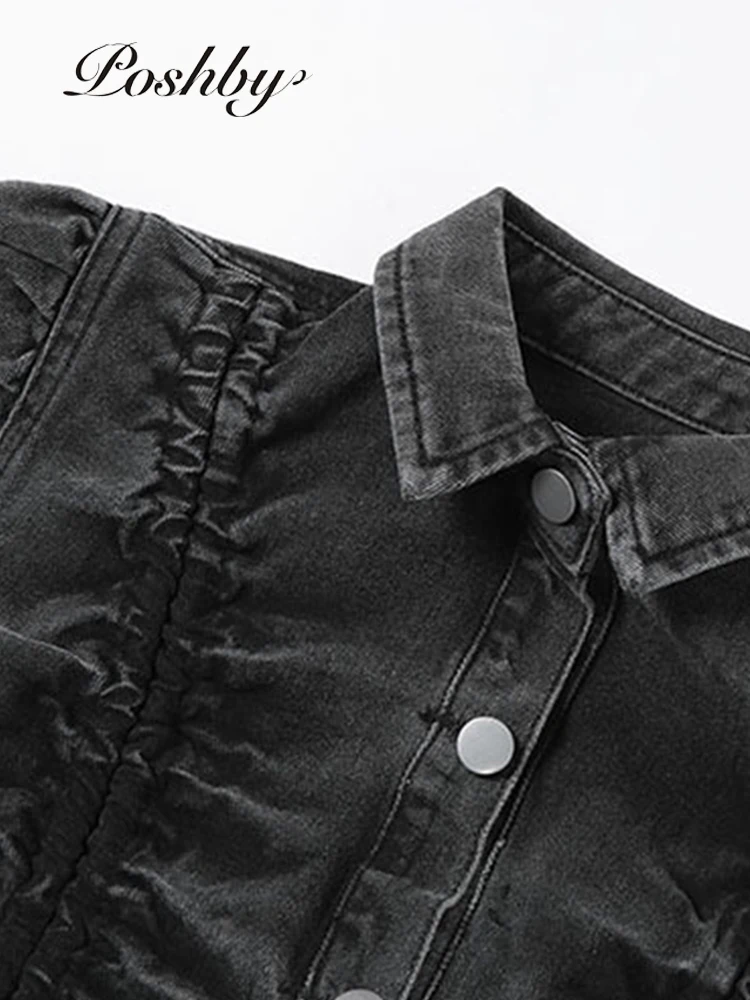 Poshby Denim Jacket Pleated Button Jeans Women Spring Street Coat Fashion Tassel Long Sleeve Mujer Tops Casual Outwear 2021
Poshby Denim Jacket Pleated Button Jeans Women Spring Street Coat Fashion Tassel Long Sleeve Mujer Tops Casual Outwear 2021