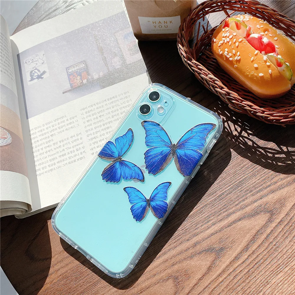Fashion Butterfly Phone Case for iPhone 11 Pro Max X XR X XS SE 2020 8 7 6 6S Plus Clear Transparent Back Cover Thin Slim Blue
Fashion Butterfly Phone Case for iPhone 11 Pro Max X XR X XS SE 2020 8 7 6 6S Plus Clear Transparent Back Cover Thin Slim Blue
