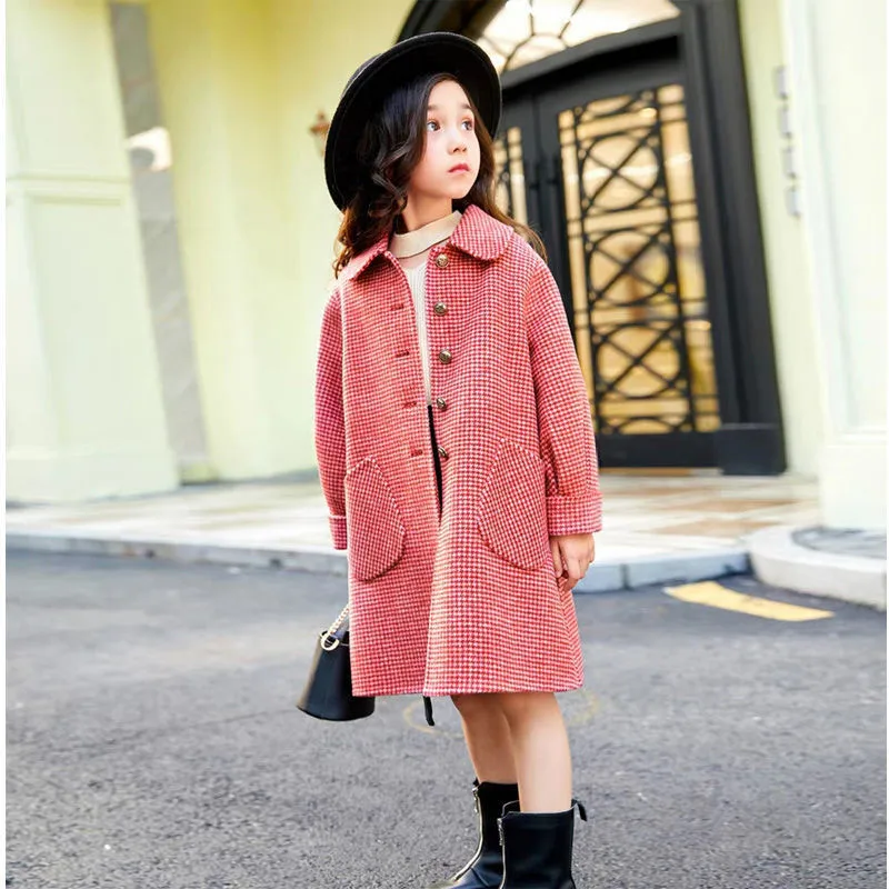 Spring Winter Girl Coat Long Mid-Length Jackets Warm Thicken Lattice Clothing Kids Teenage Fashion Lapel Tops Lamb Wool Elegant
Spring Winter Girl Coat Long Mid-Length Jackets Warm Thicken Lattice Clothing Kids Teenage Fashion Lapel Tops Lamb Wool Elegant