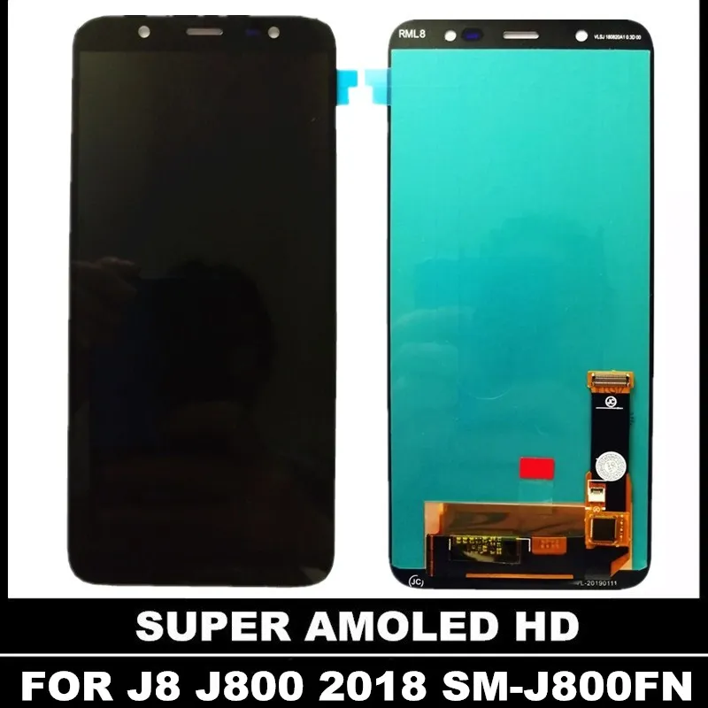 Для samsung Galaxy J8 2018 J800 SM J800FN AMOLED Phone LCDS дисплей с кодирующий преобразователь