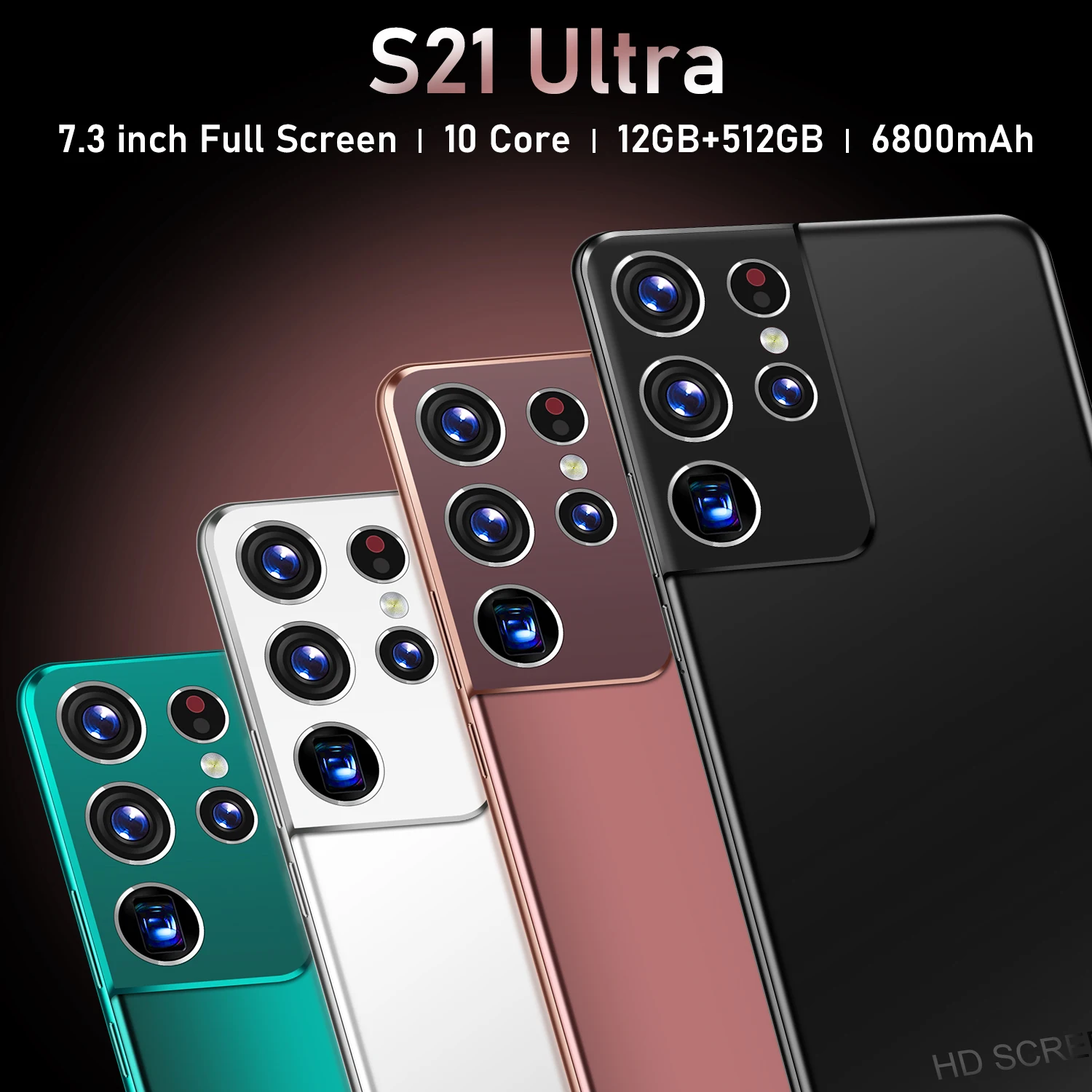Samsum S21Utra Smartphone 7.3 Inch Global Version 512GB 6800mAh Android 10 GPS Cellphone Mobile Phone Unlocked Dual SIM
Samsum S21Utra Smartphone 7.3 Inch Global Version 512GB 6800mAh Android 10 GPS Cellphone Mobile Phone Unlocked Dual SIM