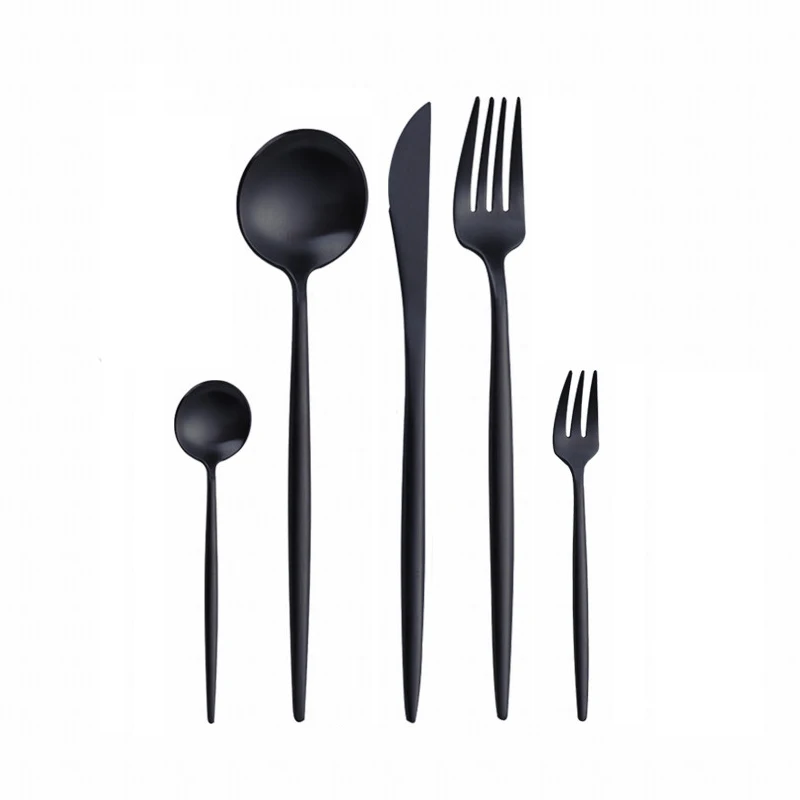 Balck Dinnerware Sets Matte Cutlery Set 18/10 Stainless Steel Dining Spoon Fork Knife Fruit Fork Coffee Spoon Set Tableware Gold
Balck Dinnerware Sets Matte Cutlery Set 18/10 Stainless Steel Dining Spoon Fork Knife Fruit Fork Coffee Spoon Set Tableware Gold