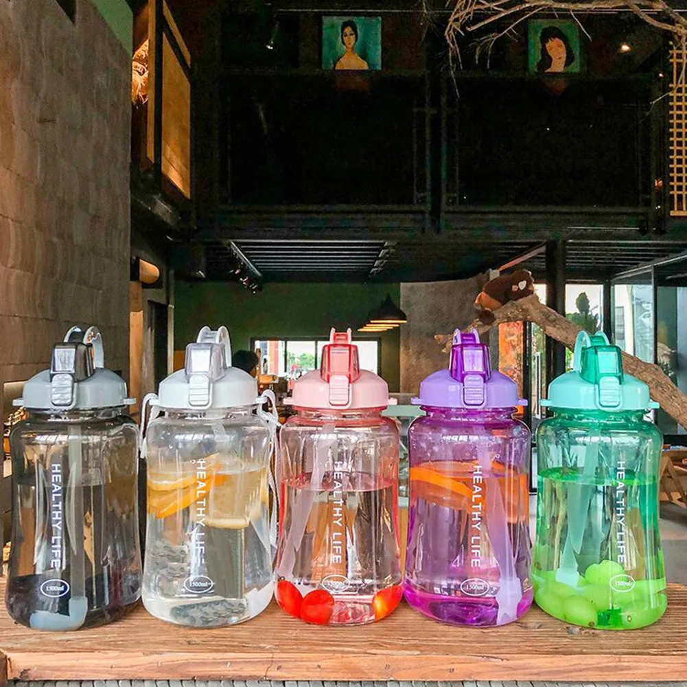 1500/2000mL Water Bottle With Bounce Cover Leakproof Cup Fitness Water Bottle With Prevent Dust Cover Exercise Drinking Bottles
1500/2000mL Water Bottle With Bounce Cover Leakproof Cup Fitness Water Bottle With Prevent Dust Cover Exercise Drinking Bottles