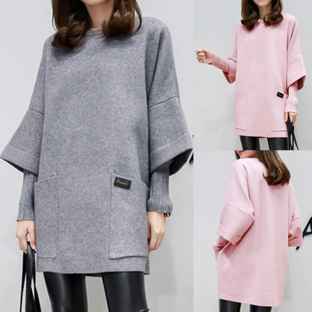 Vogue Autumn And Winter Wear Ladies long-sleeved Round Neck Solid Color Dress Casual Mini Dress Chic Fashion Cute Loose
Vogue Autumn And Winter Wear Ladies long-sleeved Round Neck Solid Color Dress Casual Mini Dress Chic Fashion Cute Loose