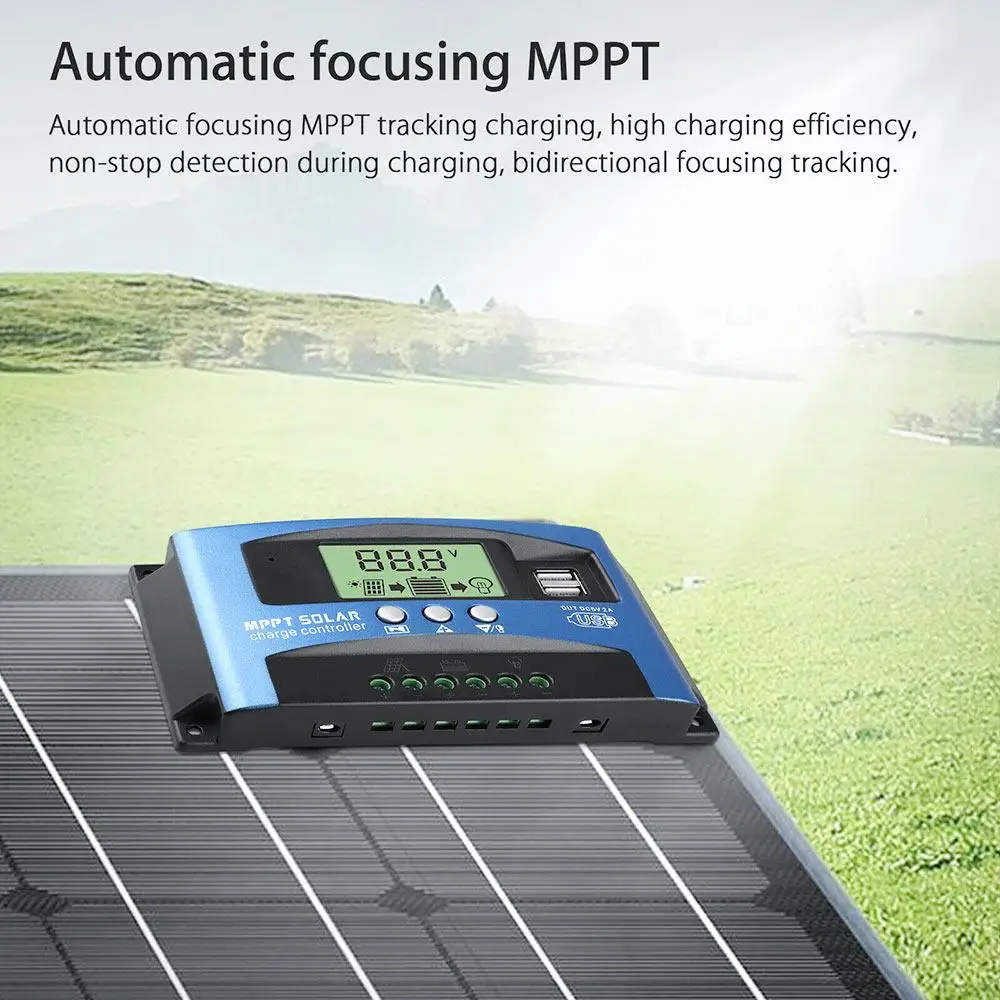 MPPT Solar Controller Dual Usb LCD Display Overcurrent Short Circuit Home Mppt Controller 12/24v 5V/2A Boat
MPPT Solar Controller Dual Usb LCD Display Overcurrent Short Circuit Home Mppt Controller 12/24v 5V/2A Boat