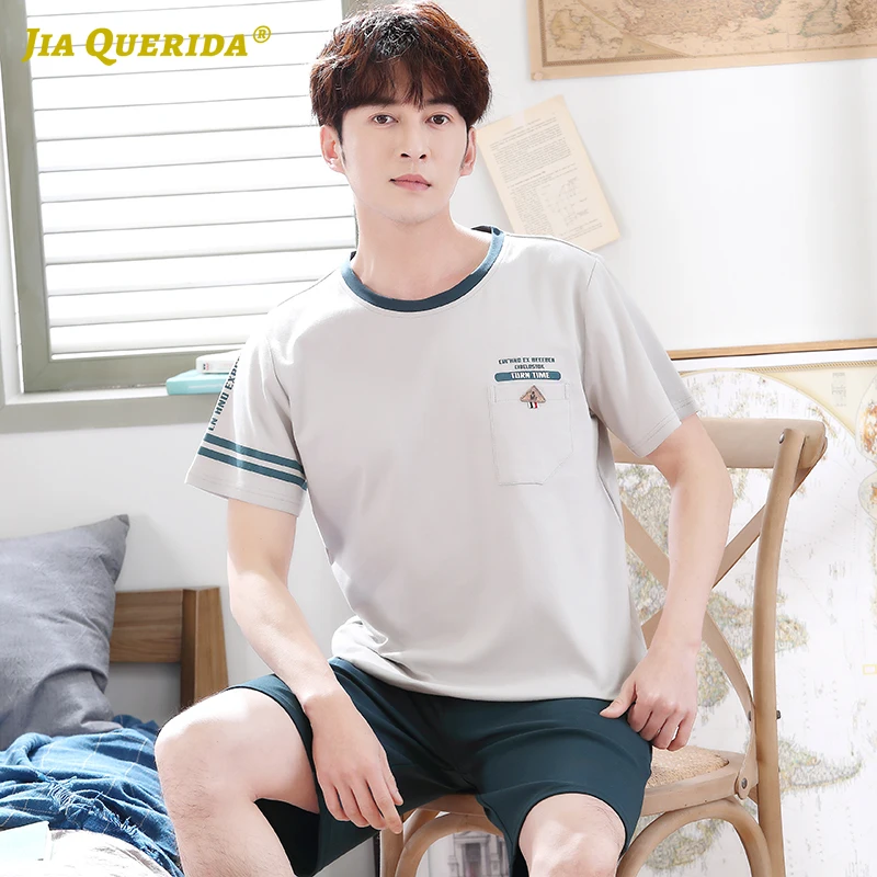 New Man Clothes Sleepwear Summer Pajamas Set Solid 100% Cotton Short Sleeve Short Pants Pyjamas Set White Fashion Casual Style
New Man Clothes Sleepwear Summer Pajamas Set Solid 100% Cotton Short Sleeve Short Pants Pyjamas Set White Fashion Casual Style