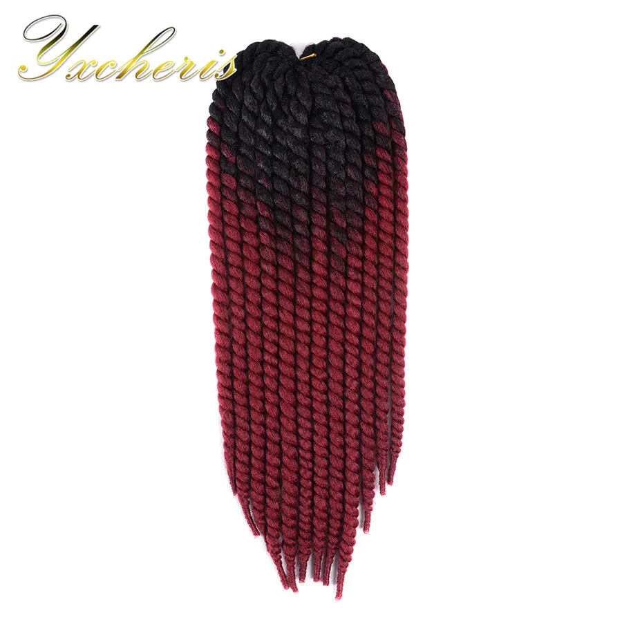 YXCHERISHAIR Мамбо твист вязание крючком плетение волос 1 шт./упак. 22 "120 г эффектом