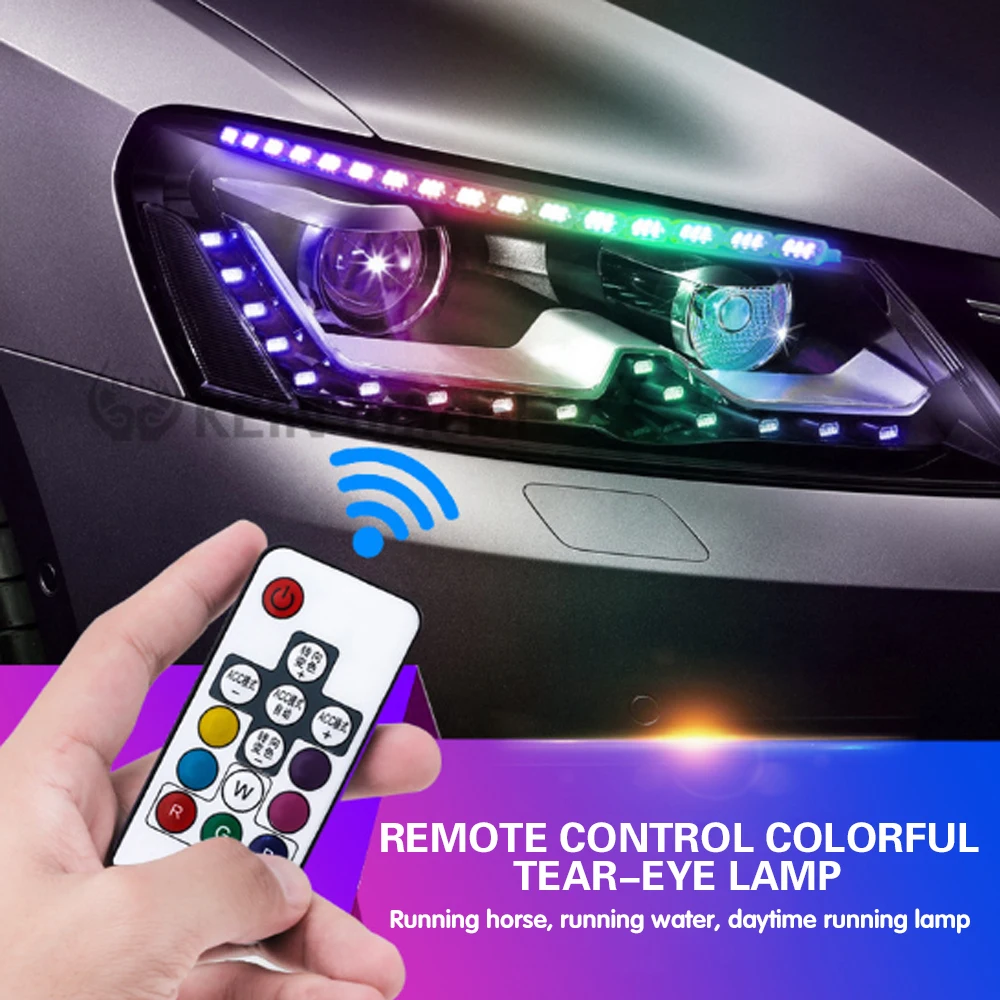 KEIN 2PCS DRL led daytime running light RGB colorful Lights Guide Bar Turn Signal Lights yellow Car Signal Led lights Auto Lamp
KEIN 2PCS DRL led daytime running light RGB colorful Lights Guide Bar Turn Signal Lights yellow Car Signal Led lights Auto Lamp
