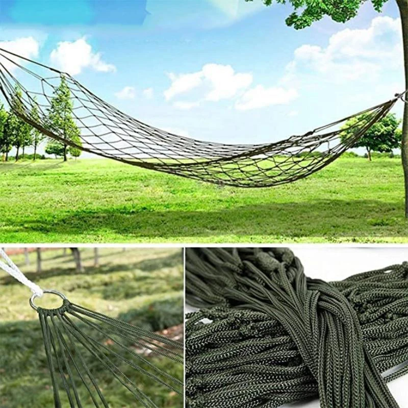 Nylon Rope Meshy Hammock for Outdoor Sleeping Net Bed with Rope & Storage Bag Can Bear 220 lb. P7Ding
Nylon Rope Meshy Hammock for Outdoor Sleeping Net Bed with Rope & Storage Bag Can Bear 220 lb. P7Ding