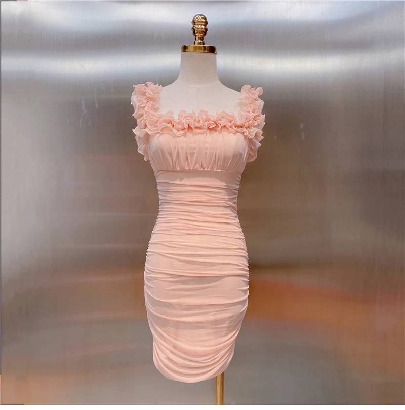 2021 Summer New Fashion Women 3D Flower Decoration Mesh Bodycon Dress Female Sweet Pleated Tight-Fitting Package Hip Dress Y1429
2021 Summer New Fashion Women 3D Flower Decoration Mesh Bodycon Dress Female Sweet Pleated Tight-Fitting Package Hip Dress Y1429