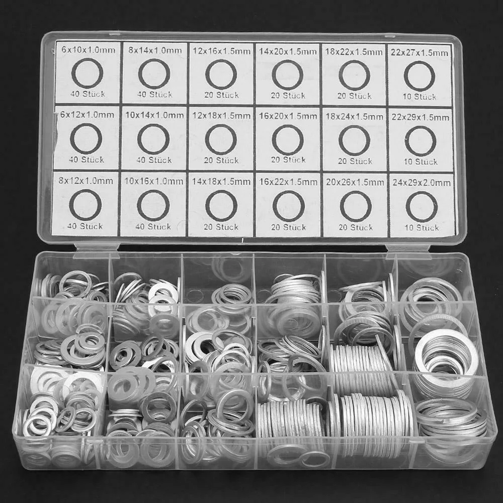 450pc Oil Drain Plug Aluminum Washer Gasket Wear Resistant Assortment W/ Box Kit
450pc Oil Drain Plug Aluminum Washer Gasket Wear Resistant Assortment W/ Box Kit