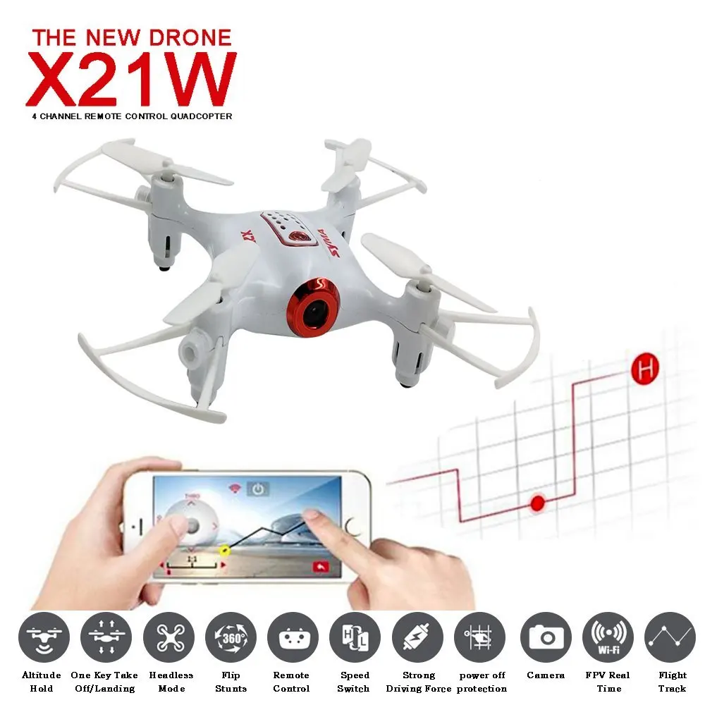 

SYMA X21W Mini drone with camera WiFi FPV 720P HD 2.4GHz 4CH 6-axis RC Helicopter Drone Altitude Hold RTF Remote Control Toys