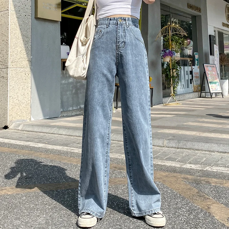 Women's High Waist Jeans Wide Leg Pants Fashion Vintage Straight Denim Pants Autumn 2021 Female
Women's High Waist Jeans Wide Leg Pants Fashion Vintage Straight Denim Pants Autumn 2021 Female