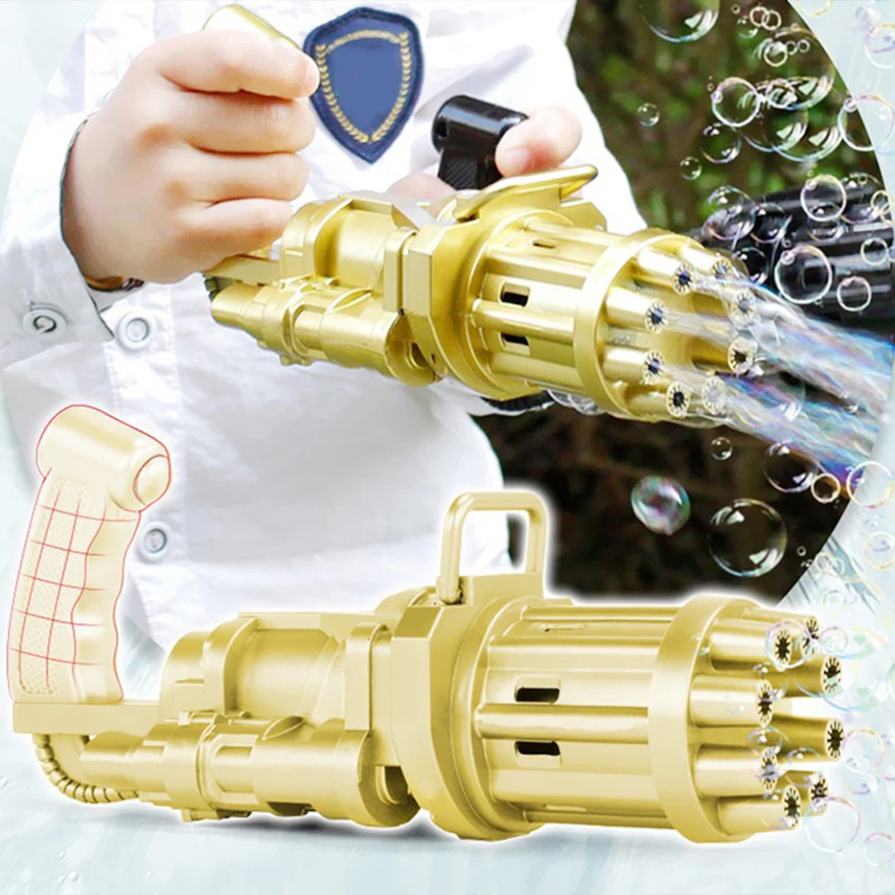 Kids Automatic Gatling Bubble Gun Toys Summer Soap Water Bubble Machine 2-in-1 Electric Bubble Machine For Children Gift Toys
Kids Automatic Gatling Bubble Gun Toys Summer Soap Water Bubble Machine 2-in-1 Electric Bubble Machine For Children Gift Toys