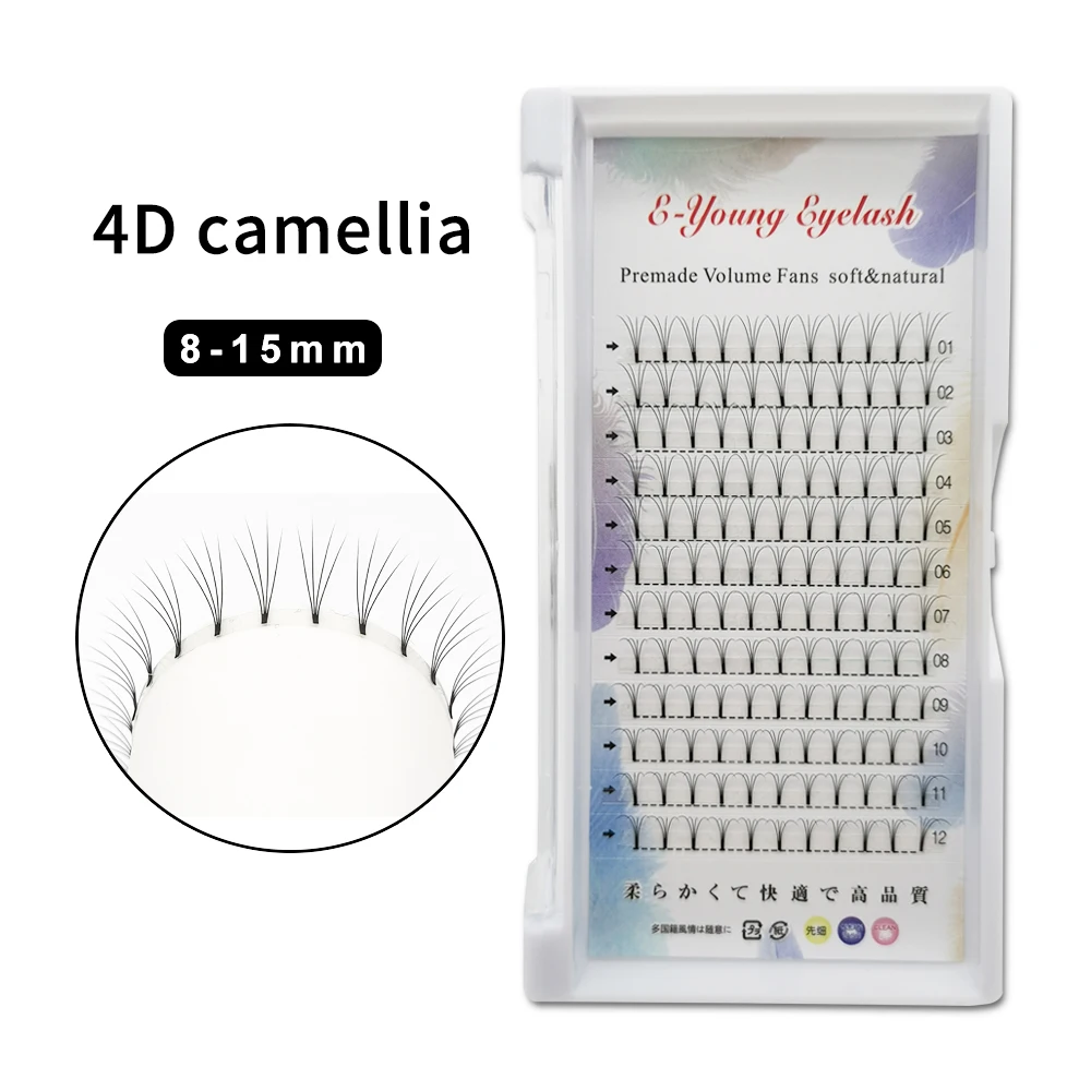 

4D /5D Camellia Lashes Handmade Pre-Made Curling Fan Soft Natural Mink Eyelashes 8-15mm False Eyelash Individual Lash Extension