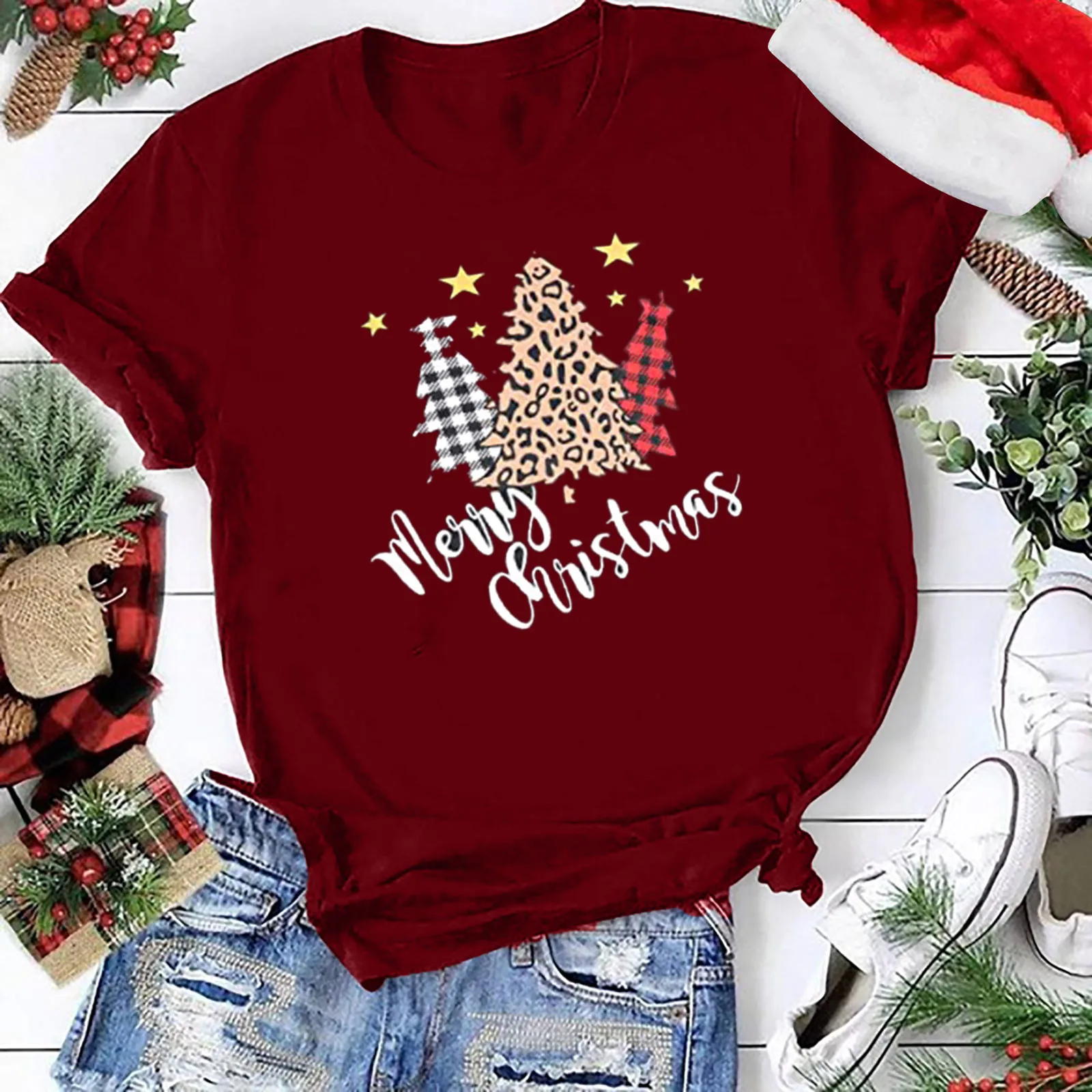 Рождественская футболка Женская Новинка с принтом рождественской елки топ с коротким рукавом женская повседневная домашняя одежда Свитшо...
Рождественская футболка Женская Новинка с принтом рождественской елки топ с коротким рукавом женская повседневная домашняя одежда Свитшо...