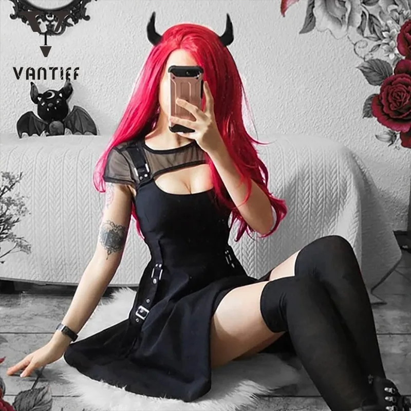 Women Skirt Palace Skirt Punk Girls Kilt Dark Black Mesh Breathable Stitching Dress Summer Perspective Open Back Girl Philabeg
Women Skirt Palace Skirt Punk Girls Kilt Dark Black Mesh Breathable Stitching Dress Summer Perspective Open Back Girl Philabeg