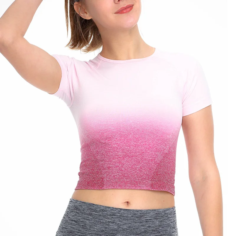 Новинка женский спортивный короткий топ градиентный цвет футболка для йоги высокая эластичная дышащая спортивная одежда с коротким рукаво...
Новинка женский спортивный короткий топ градиентный цвет футболка для йоги высокая эластичная дышащая спортивная одежда с коротким рукаво...