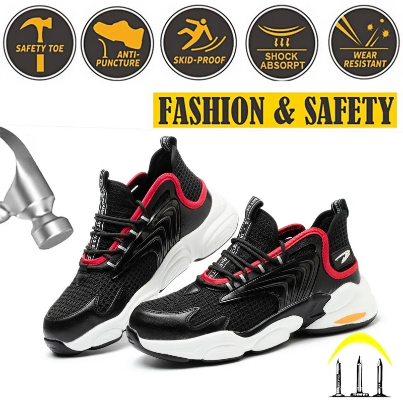 Men's Shoes Steel Toe Work Shoes Lightweight Breathable Sneakers Mens Casual Shoes Puncture Resistant Industrial Safety Shoes 
Men's Shoes Steel Toe Work Shoes Lightweight Breathable Sneakers Mens Casual Shoes Puncture Resistant Industrial Safety Shoes