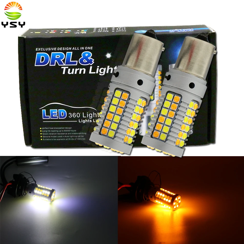 YSY 1Set 1156 P21W BA15S PY21W BAU15S 3156 P27W 3030 69SMD NO Error LED Canbus Car DRL + Turn Light 12V Dual Color White+Amber
YSY 1Set 1156 P21W BA15S PY21W BAU15S 3156 P27W 3030 69SMD NO Error LED Canbus Car DRL + Turn Light 12V Dual Color White+Amber