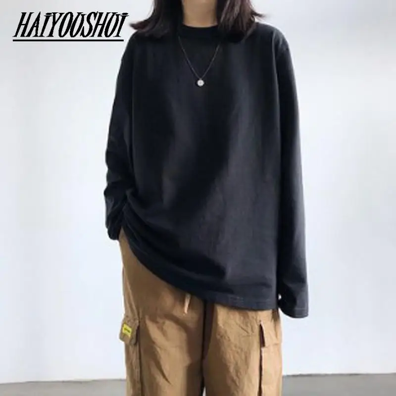 2021 Autumn Long sleeve T-Shirt Women Basic Tee Shirt Oversize T Shirt Women Casual O-neck Women black tshirt
2021 Autumn Long sleeve T-Shirt Women Basic Tee Shirt Oversize T Shirt Women Casual O-neck Women black tshirt
