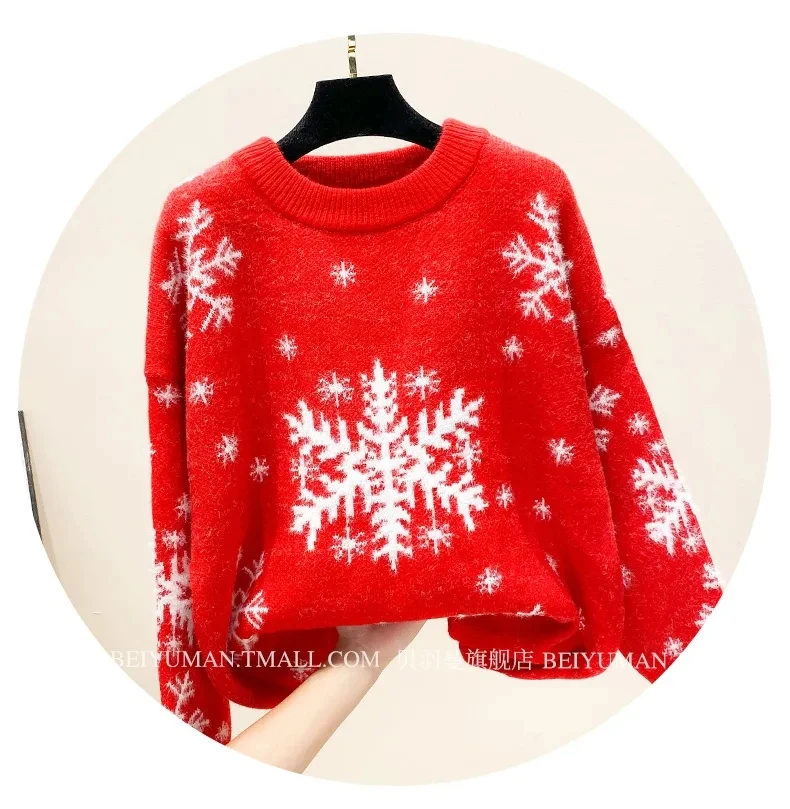 EBAIHUI Sweater Autumn and Winter New European and American Women's Retro Loose Knitted Snowflake Christmas Sweater Pullovers
EBAIHUI Sweater Autumn and Winter New European and American Women's Retro Loose Knitted Snowflake Christmas Sweater Pullovers