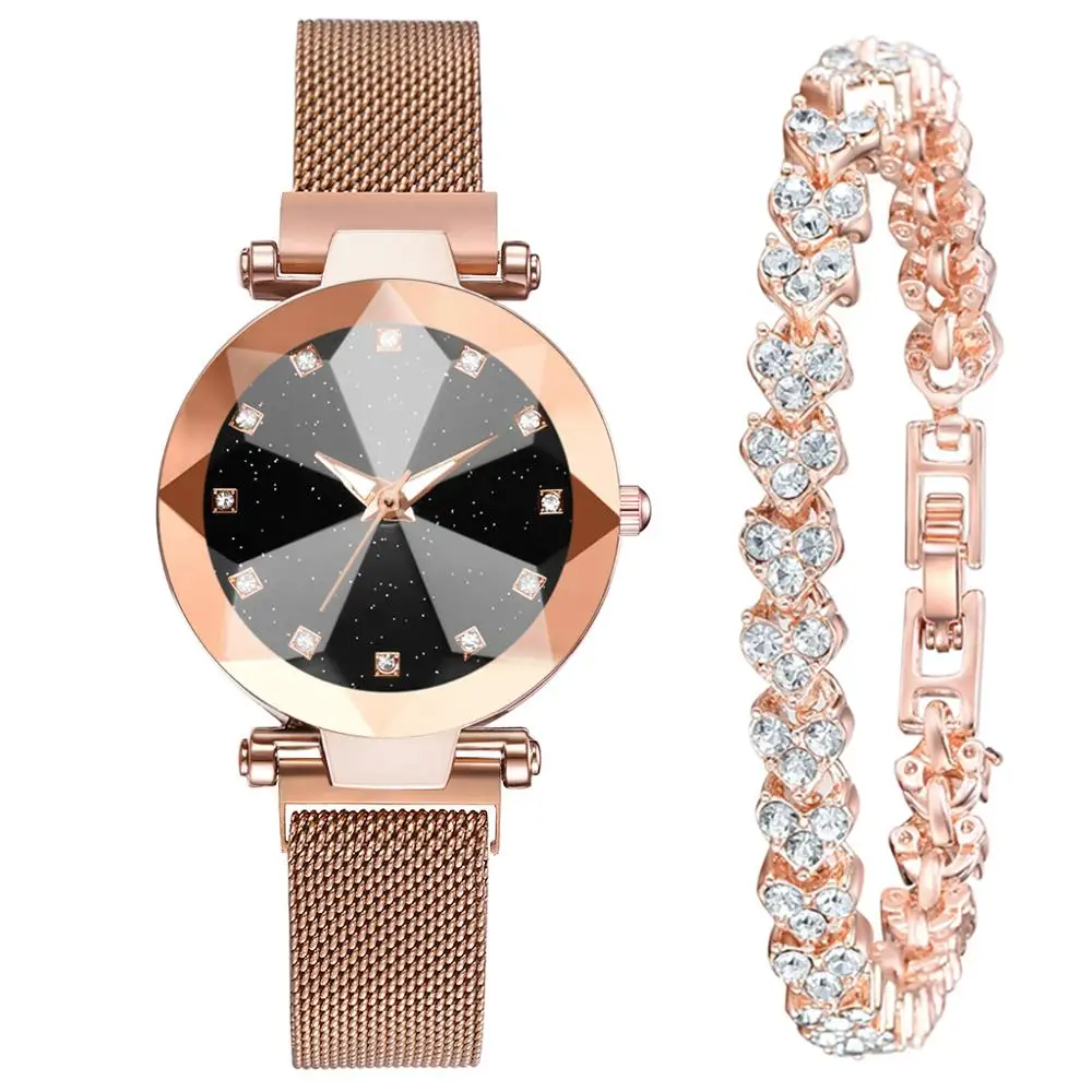 2pcs Watch Bracelet Set Luxury Women Watches Starry Sky Magnet Watch Buckle Fashion Rhinestone Bracelet Wristwatch Dress Clock
2pcs Watch Bracelet Set Luxury Women Watches Starry Sky Magnet Watch Buckle Fashion Rhinestone Bracelet Wristwatch Dress Clock