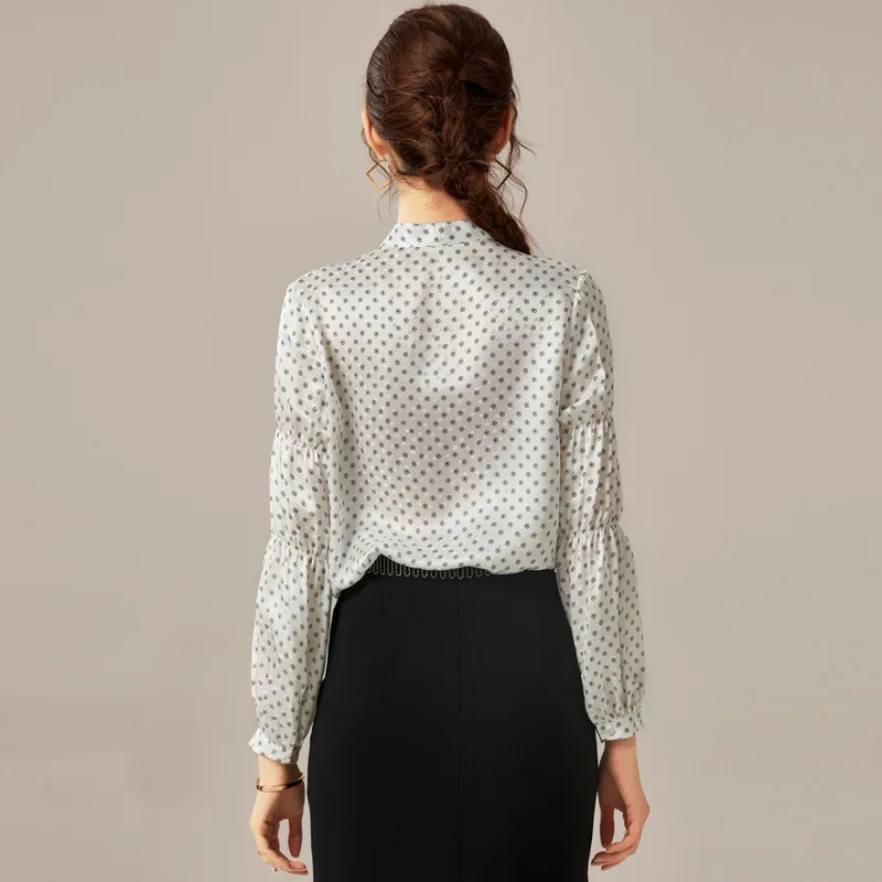 SHUCHAN Classic Polka Dot Long Sleeve Blouse Silk Office Lady Bow Womens Tops Free Shipping Items Clothes for Women
SHUCHAN Classic Polka Dot Long Sleeve Blouse Silk Office Lady Bow Womens Tops Free Shipping Items Clothes for Women