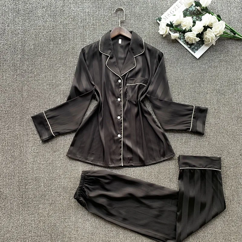 Women Spring New Casual 2PCS Pajamas Set Striped Print Turn-down Collar Home Clothes Full Sleeve Shirt&Pant Loose Nightwear
Women Spring New Casual 2PCS Pajamas Set Striped Print Turn-down Collar Home Clothes Full Sleeve Shirt&Pant Loose Nightwear