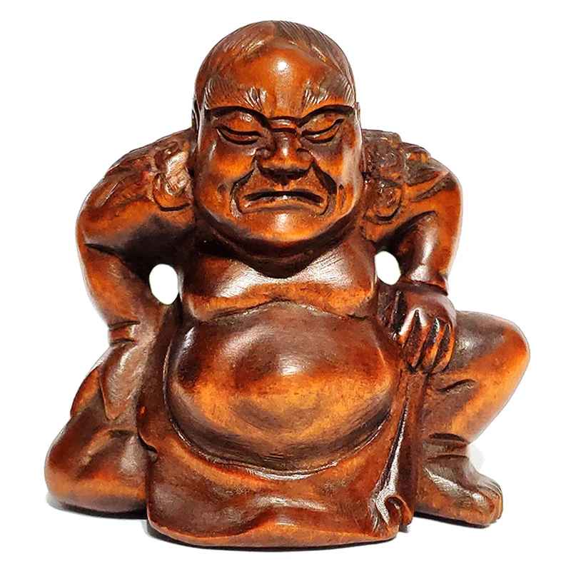 2-Дюймовая японская резная вручную скульптура бокса Netsuke, миниатюрный Рестлер # ZY6555 
2-Дюймовая японская резная вручную скульптура бокса Netsuke, миниатюрный Рестлер # ZY6555