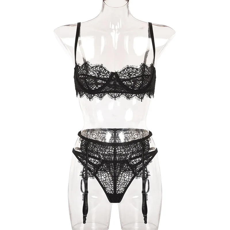 Women's Sexy Underwear Set Lace Cross Condole Gathers Transparent Bra Erotic Underwear G-string Garter Party 3 pieces Sets
Women's Sexy Underwear Set Lace Cross Condole Gathers Transparent Bra Erotic Underwear G-string Garter Party 3 pieces Sets
