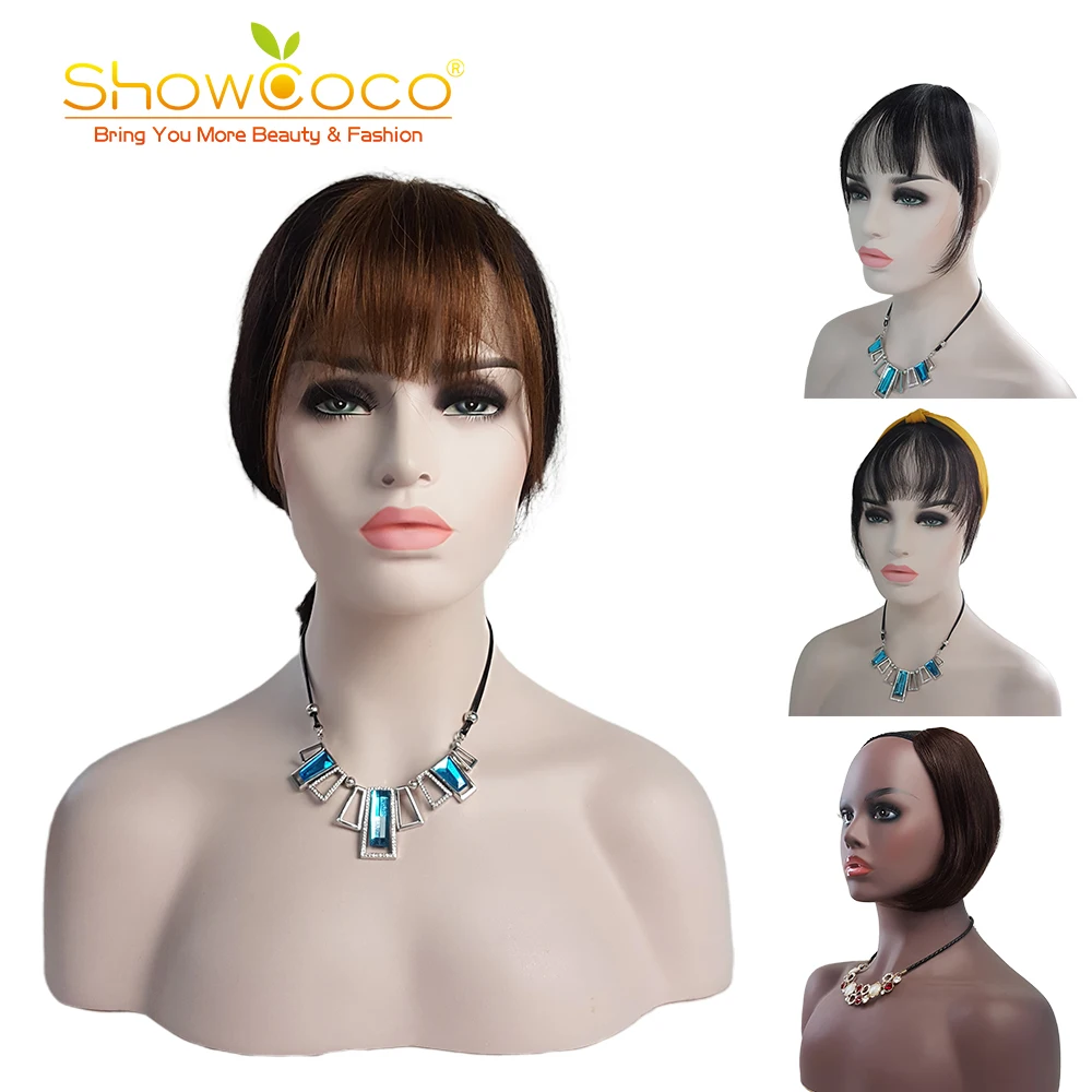 ShowCoco клип в челки шиньоны из человеческих волос булочка для женщин и мужчин