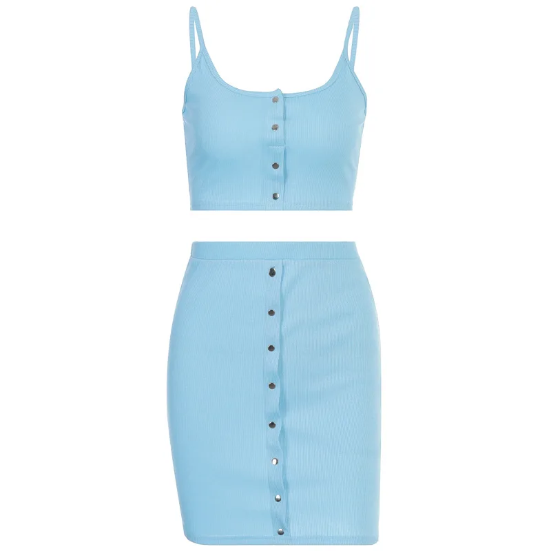 leisure suit 2020 summer sexy sleeveless front open button short vest skirt Two Piece Set Women Top And Skirt Summer Sets
leisure suit 2020 summer sexy sleeveless front open button short vest skirt Two Piece Set Women Top And Skirt Summer Sets