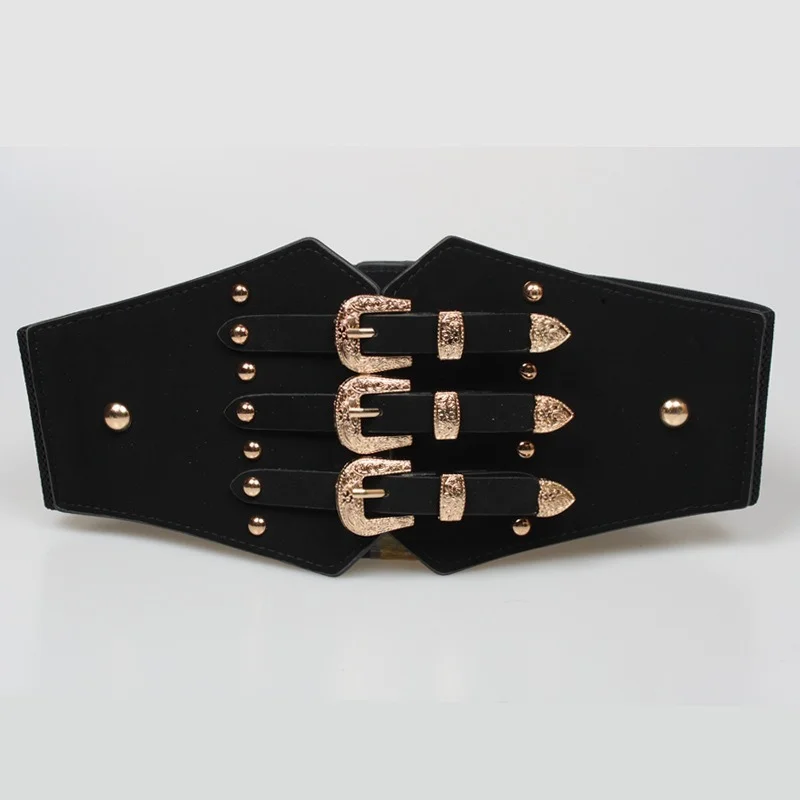 Personalized golden rivet elastic band stretch super wide waist three-breasted Korean style belt suede dress decorative belt
Personalized golden rivet elastic band stretch super wide waist three-breasted Korean style belt suede dress decorative belt