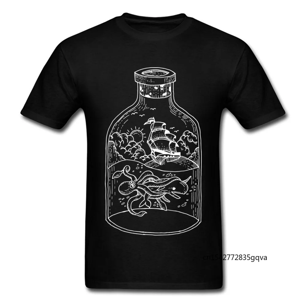 Ocean Monster Fight Men Cool T Shirt White Bottle Ship Big OctopusWhale Print Male T-shirt Cartoon Drawing
Ocean Monster Fight Men Cool T Shirt White Bottle Ship Big OctopusWhale Print Male T-shirt Cartoon Drawing