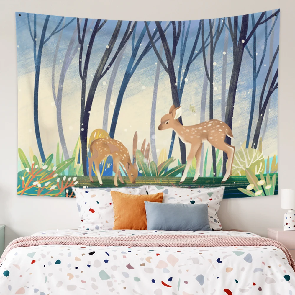 Psychedelic Forest Deer Landscape Tapestry Wall Hanging Home Dorm Backdrop Decor Art Tapestry Wall Carpet Hippie Tapestry Cloth 
Psychedelic Forest Deer Landscape Tapestry Wall Hanging Home Dorm Backdrop Decor Art Tapestry Wall Carpet Hippie Tapestry Cloth