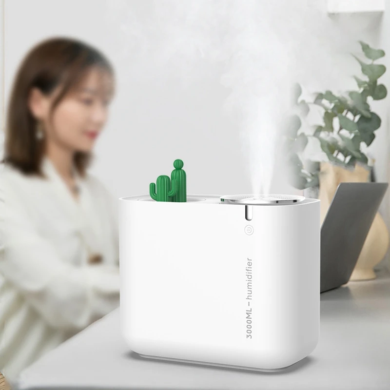 Cactus Creative Humidifier Large Capacity 3L Double Nozzle Mute Home Office Air Humidification 
Cactus Creative Humidifier Large Capacity 3L Double Nozzle Mute Home Office Air Humidification