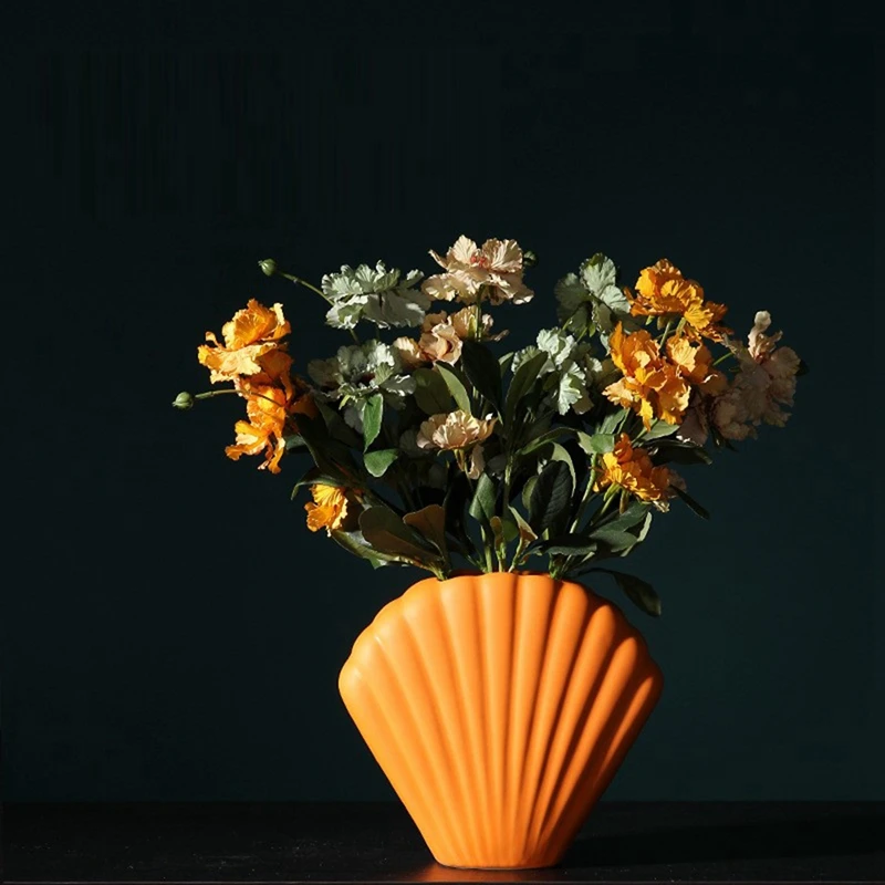 2 Pcs Art Shell Vase Modern Ceramic Flower Arrangement Container Decor Flower Holder Ornament, Brown Yellow & Orange
2 Pcs Art Shell Vase Modern Ceramic Flower Arrangement Container Decor Flower Holder Ornament, Brown Yellow & Orange