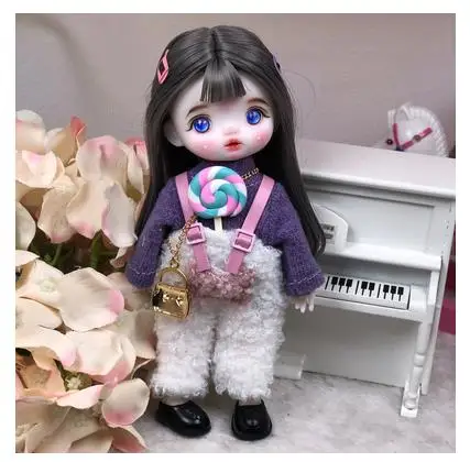16cm Wig Jointed Doll Cute BJD Mini Doll Hand Make Up Face Dolls with Big Eyes Bjd Toys Gifts for Girl Handmand Make UP Bag Toy
16cm Wig Jointed Doll Cute BJD Mini Doll Hand Make Up Face Dolls with Big Eyes Bjd Toys Gifts for Girl Handmand Make UP Bag Toy