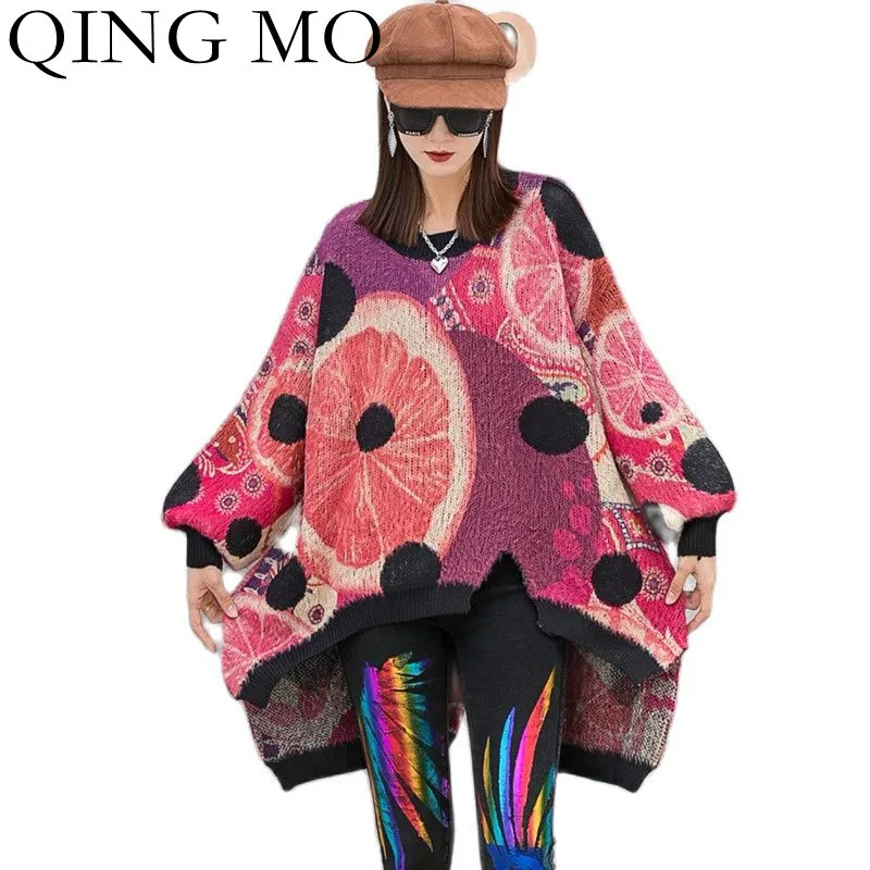 QING MO Fashion Printed Mink Velvet Knitted Sweater Women 2021 Autumn Winter New Loose Irregular Pullover Women Sweater ZWL1540
QING MO Fashion Printed Mink Velvet Knitted Sweater Women 2021 Autumn Winter New Loose Irregular Pullover Women Sweater ZWL1540