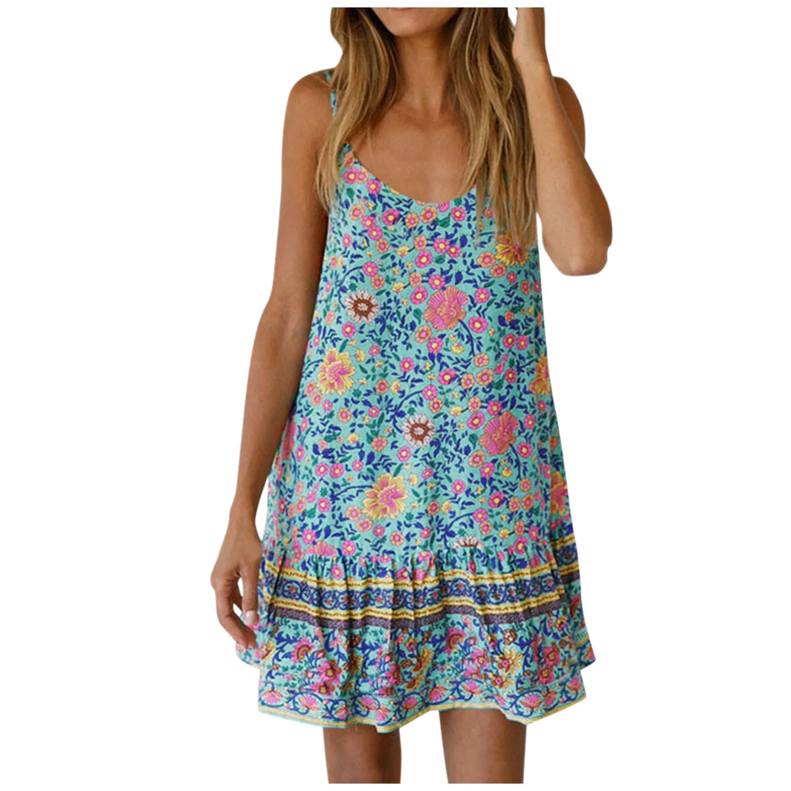 Ladies summer floral beach dress boho halter sundress Women Floral Swing Beach Short Dress Bohemian Printed Ethnic Style Dresses
Ladies summer floral beach dress boho halter sundress Women Floral Swing Beach Short Dress Bohemian Printed Ethnic Style Dresses