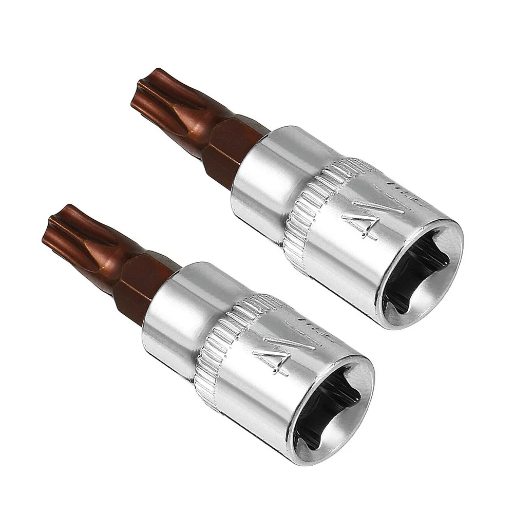 2pcs Bit Socket Fit 3/8-inch drive ratchet T30 Torx Repair Tool Kit 38mm