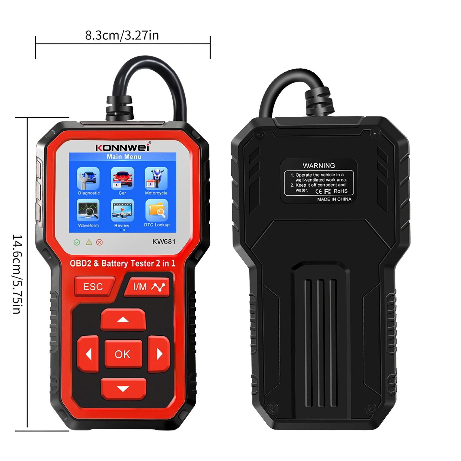 Car Motorcycle Scanner OBD Reader Multi-Purposes Automobile Load Battery Tester 9 Language Engine Fault Scan Tool LCD Screen
Car Motorcycle Scanner OBD Reader Multi-Purposes Automobile Load Battery Tester 9 Language Engine Fault Scan Tool LCD Screen