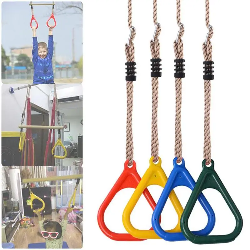 Children Trapeze Swing Bar With Rings Wooden Playset For Kids Adult Fitness Plastic Ring T4R4 | Спорт и развлечения